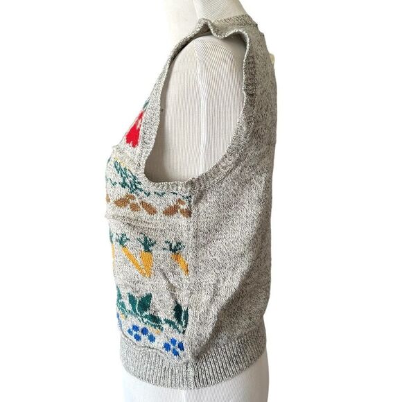 OMI Casual Gray Fruit Fun Summer Boho Festival Vest - Picture 3 of 5